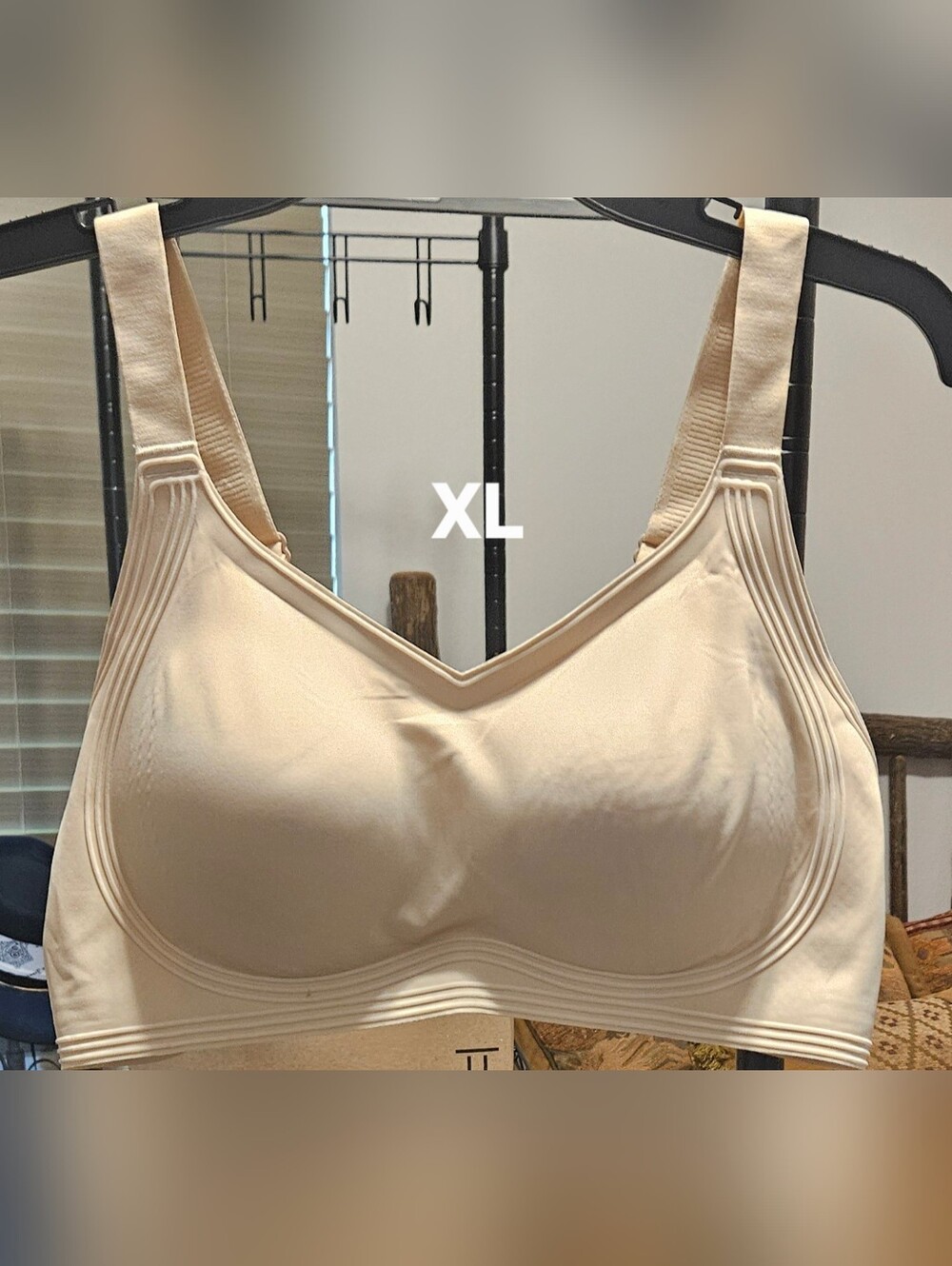 Seamless Beige Wireless Comfort Bra - XL